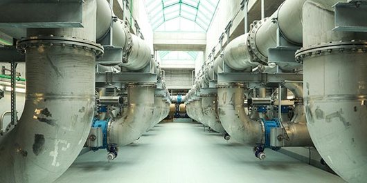 Rohrkanal der Flockungsfiltration Rohrkanal der Flockungsfiltration