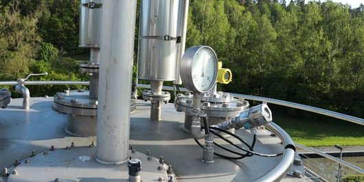 Gasdom vom Faulbehälter Detailansicht Gasdom vom Faulbehälter