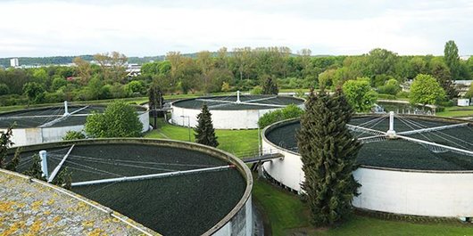 Tropfkörper (Draufsicht) Draufsicht von vier Tropfkörpern